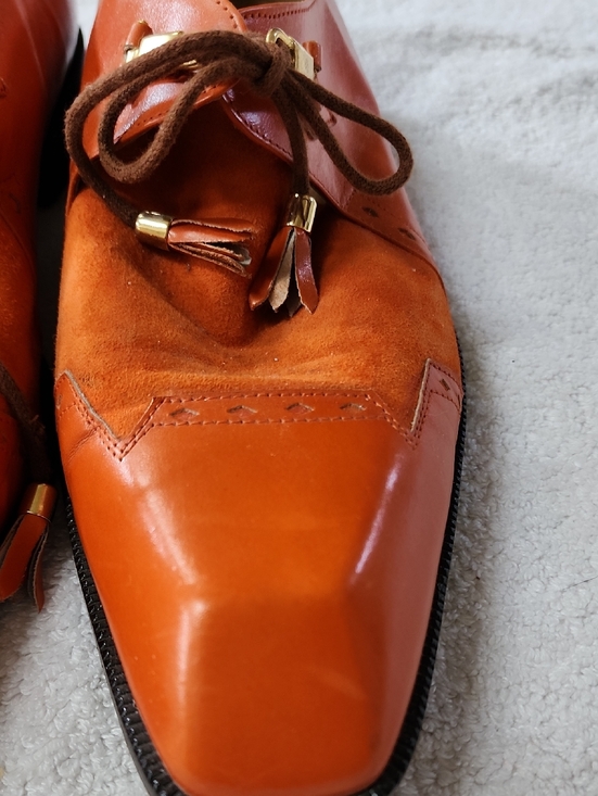 Giancarlo Sarti Men\'s Orange Leather/Suede Dress Shoes Size 10.5 Preowned main image 11